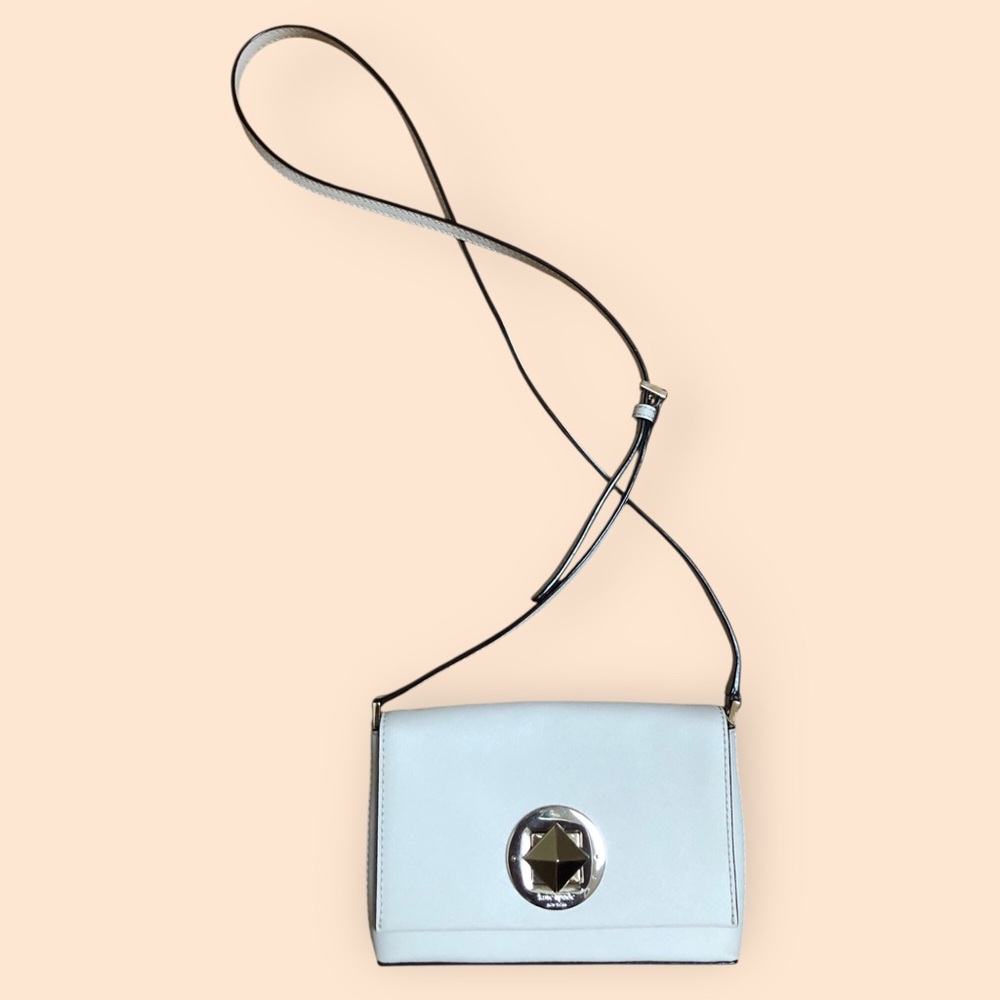 Kate Spade NY Newbury Lane Sally Small Crossbody Bag Cream Saffiano Leather